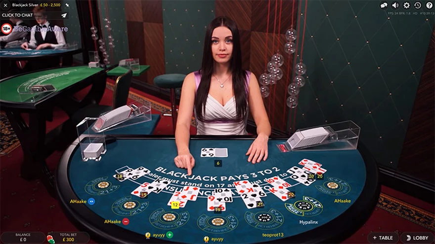 Blackjack en vivo, mesa, juegos de azar, casino, juego de cartas